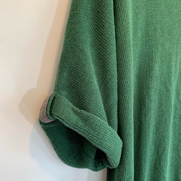 Chico’s Linen Cotton Metallic Green Sweater  4 - Picture 6 of 9